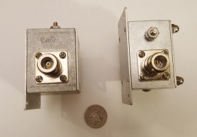 side view of the Array Solutions AS-303 and the Morgan M-300 arrestors